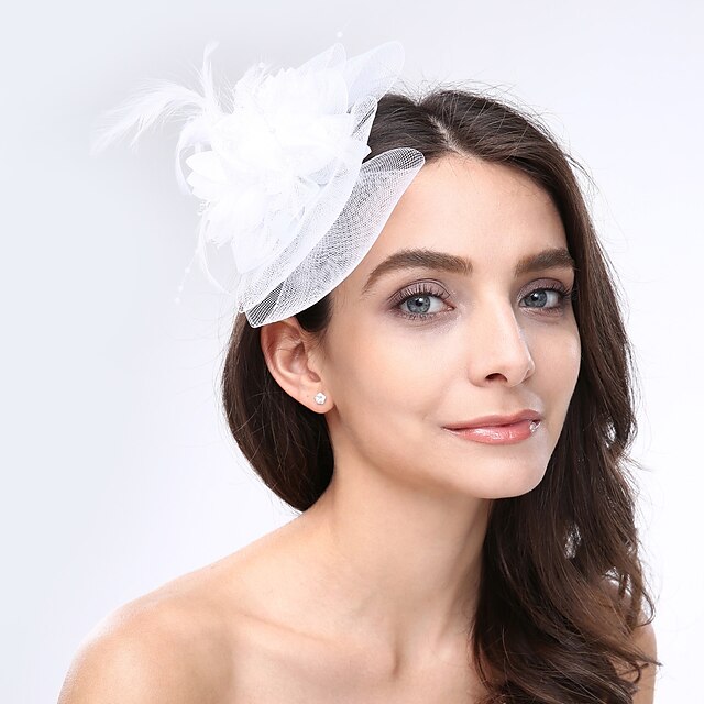 Fascinators Net Mariage Tea Party Course de Chevaux Cocktail Vintage Élégant avec Coiffe Florale