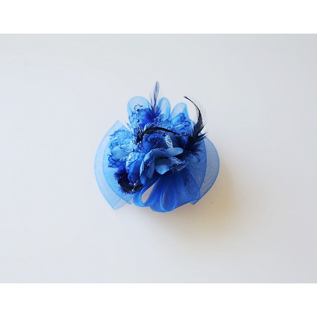 Fascinators Net Mariage Tea Party Course de Chevaux Cocktail Vintage Élégant avec Coiffe Florale