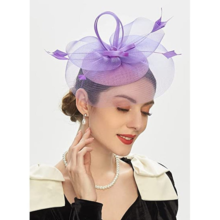 Fascinator tulle nœud fleur cercle fermé pour cocktail et Royal Ascot