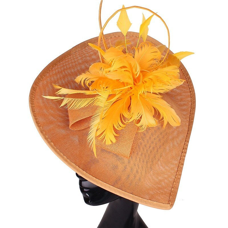 Fascinateur unique pour mariage ou thé, en polyester, nœud et plumes