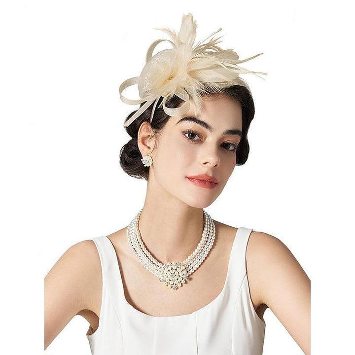 Élégant rétro tuelle mariage soirée Ladies Day plumes joli fascinator