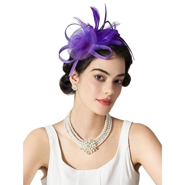 Élégant rétro tuelle mariage soirée Ladies Day plumes joli fascinator
