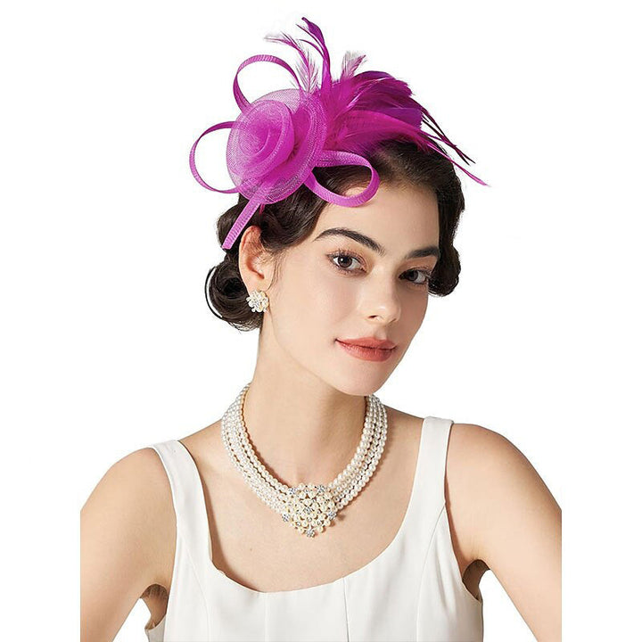 Élégant rétro tuelle mariage soirée Ladies Day plumes joli fascinator