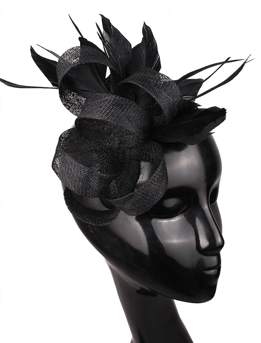 Élégant Sinamay Mariage Soirée Plume Kentucky Derby Chapeau/Fascinateur