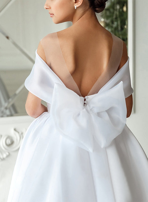 Robes de Fille Coupe A/Princesse avec Nœud Papillon