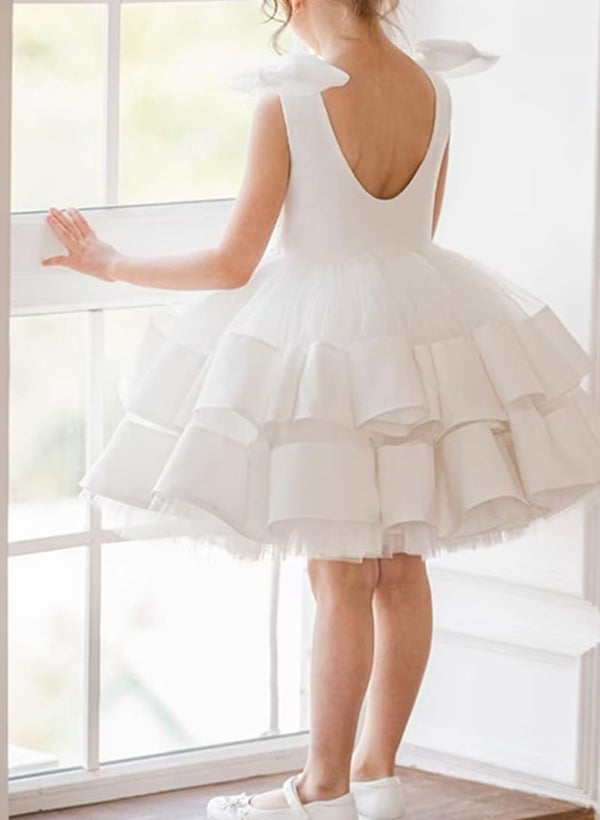 Robe de Bal à Encolure Dégagée pour Fille avec Nœud