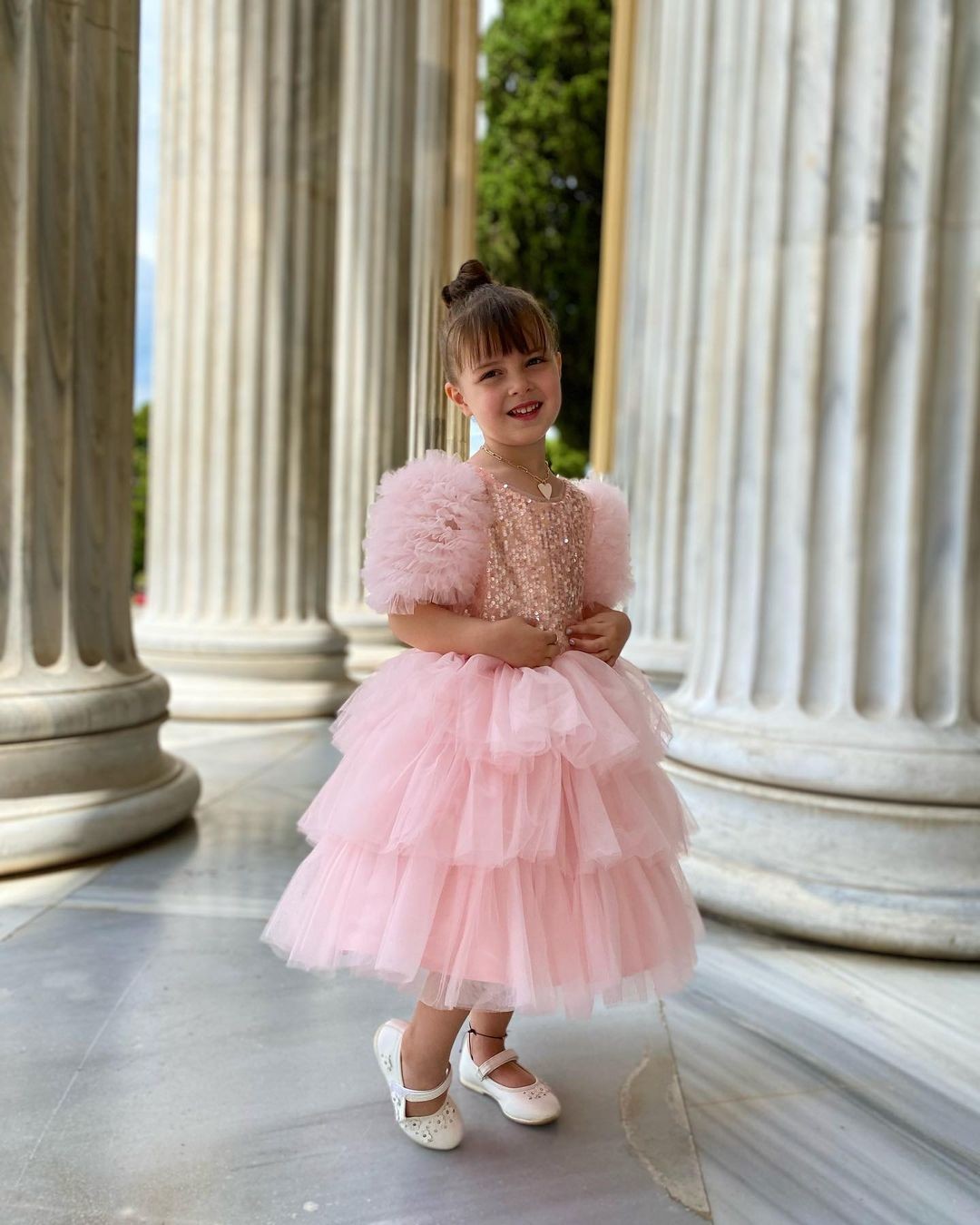 Robe de Bal Princesse à Paillettes pour Petite Fille
