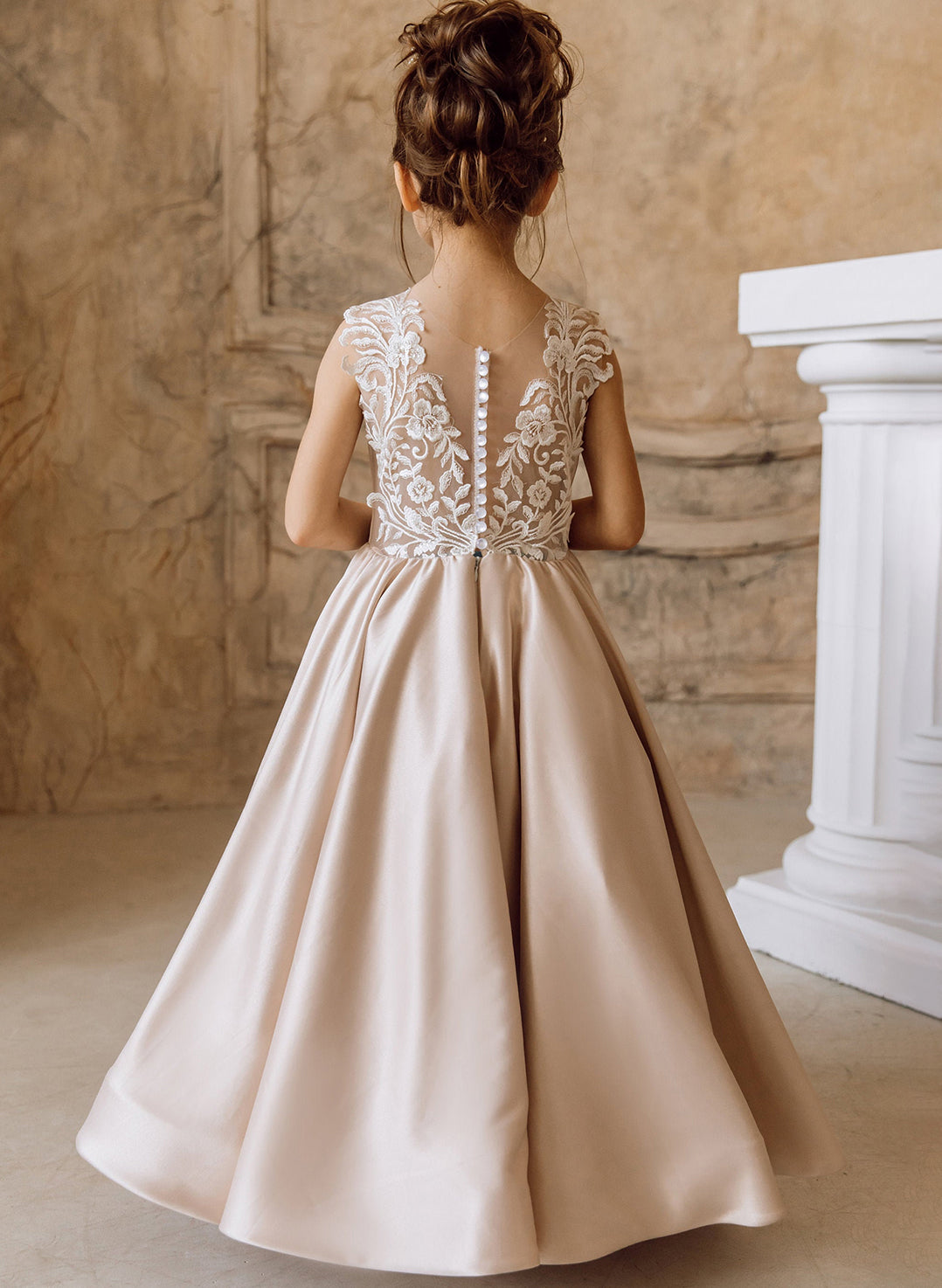 Robes de Demoiselle D'Honneur en Satin Coupe A/Princesse avec Appliques