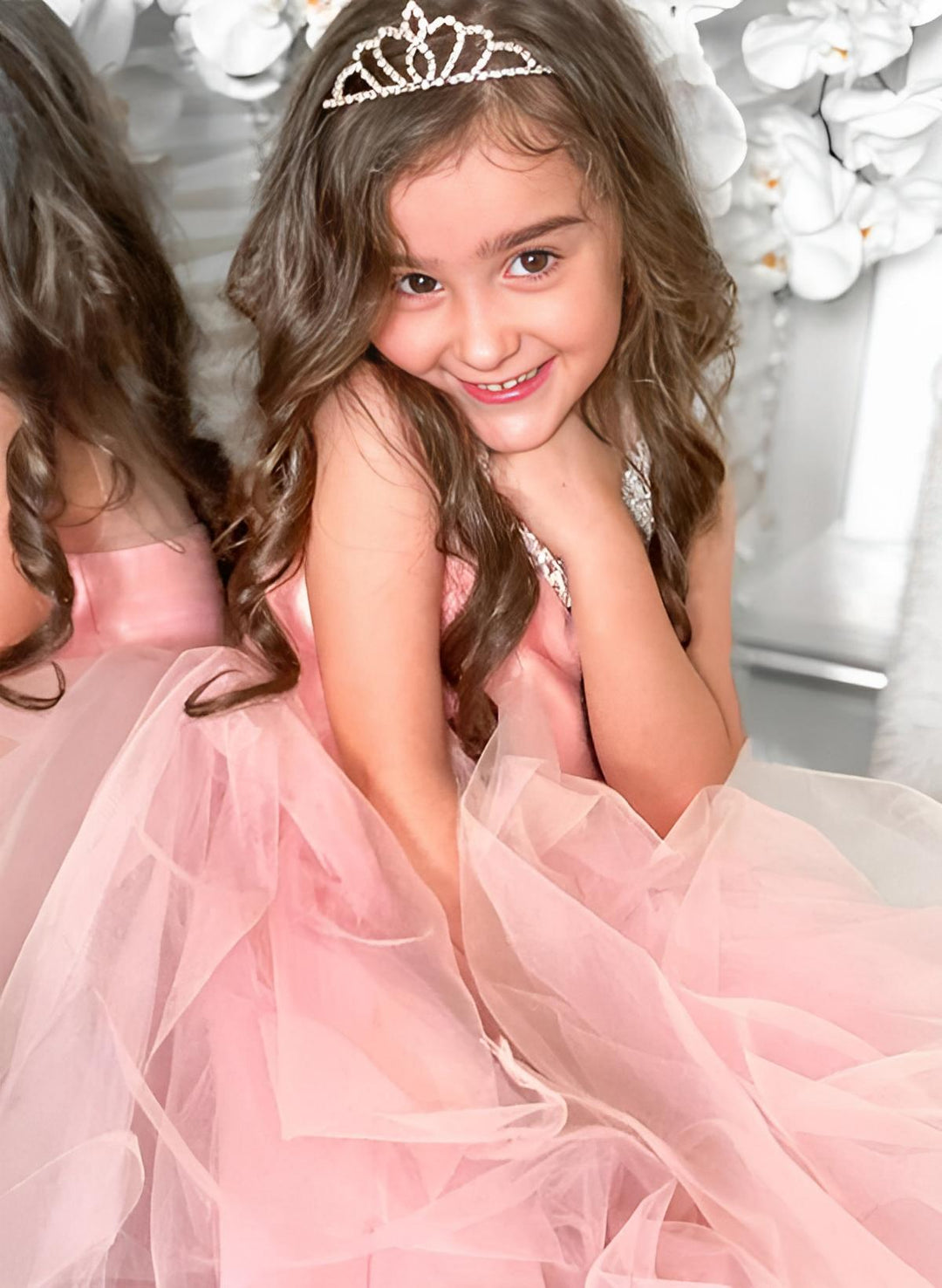 Robes de Demoiselle D'Honneur en Tulle A-Line/Princess avec Plis