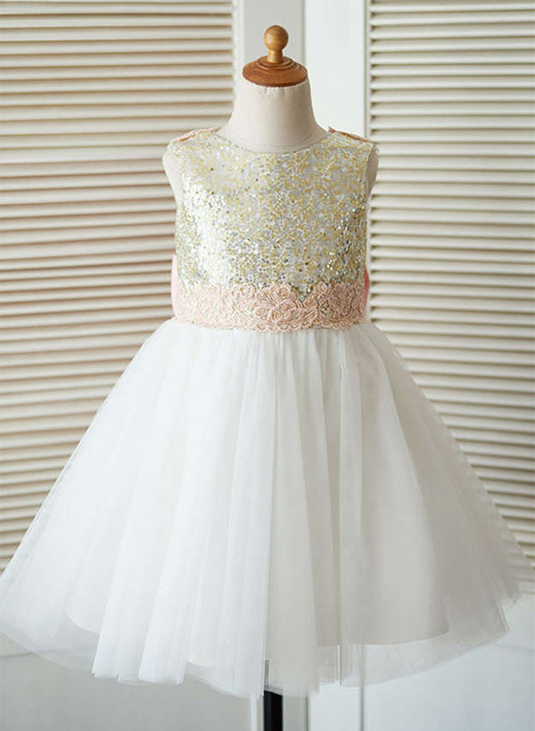 Robes de Demoiselle D'Honneur en Tulle Coupe A-Line/Princess avec Nœud