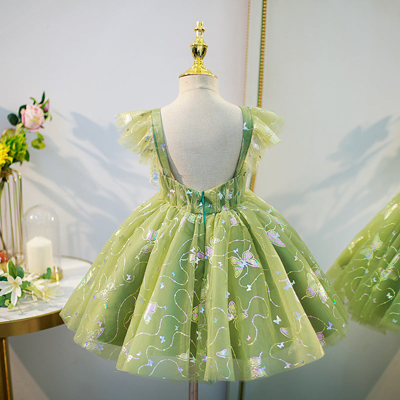 Robe de Bal à Col Carré Sans Manches pour Demoiselle D'Honneur avec Appliques Papillon