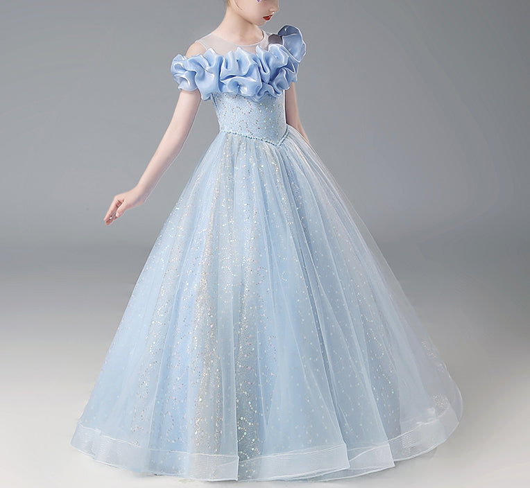 Robe de Soirée Longue en Forme de A/Princesse avec Épaules Dénudées et Perles pour Demoiselle D'Honneur