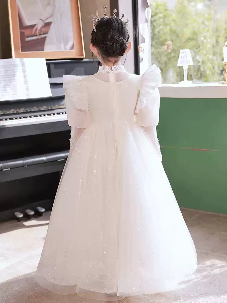 Robes de Demoiselle D'Honneur en Dentelle à Manches Longues de Forme A/Princesse avec Appliques en Strass