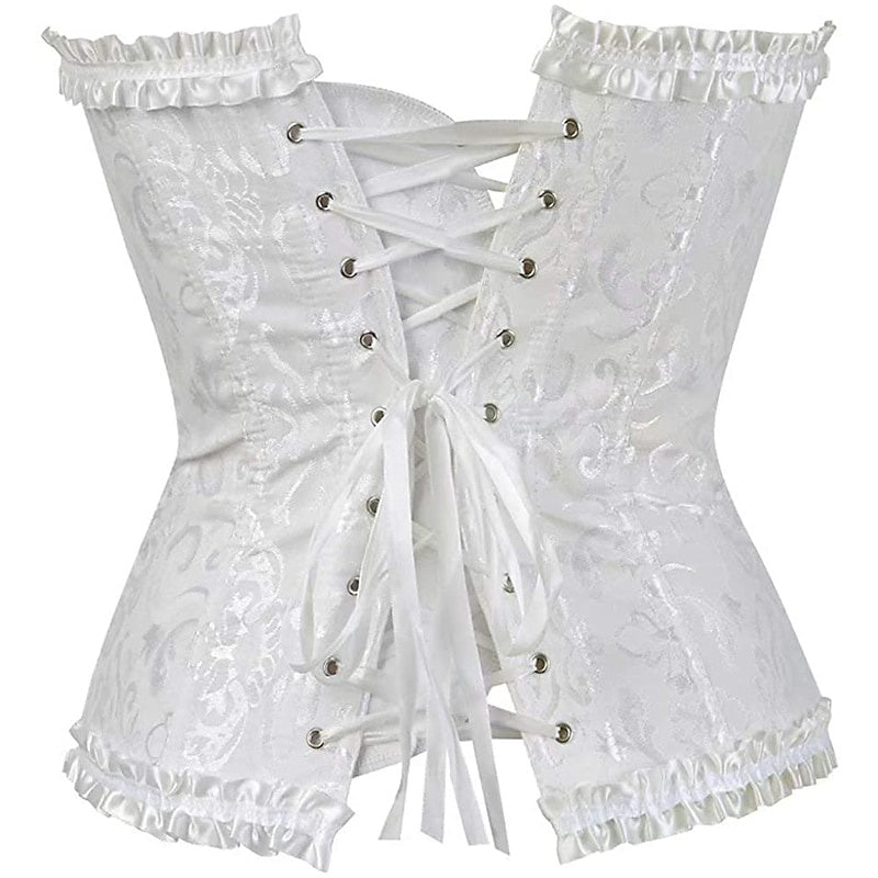 Corsets Pour Femmes Avec Contrôle De L'Abdomen, Jacquard Abstrait, Fleurs, Crochets Et Œillets Pour Mariage, Fête Et Anniversaire