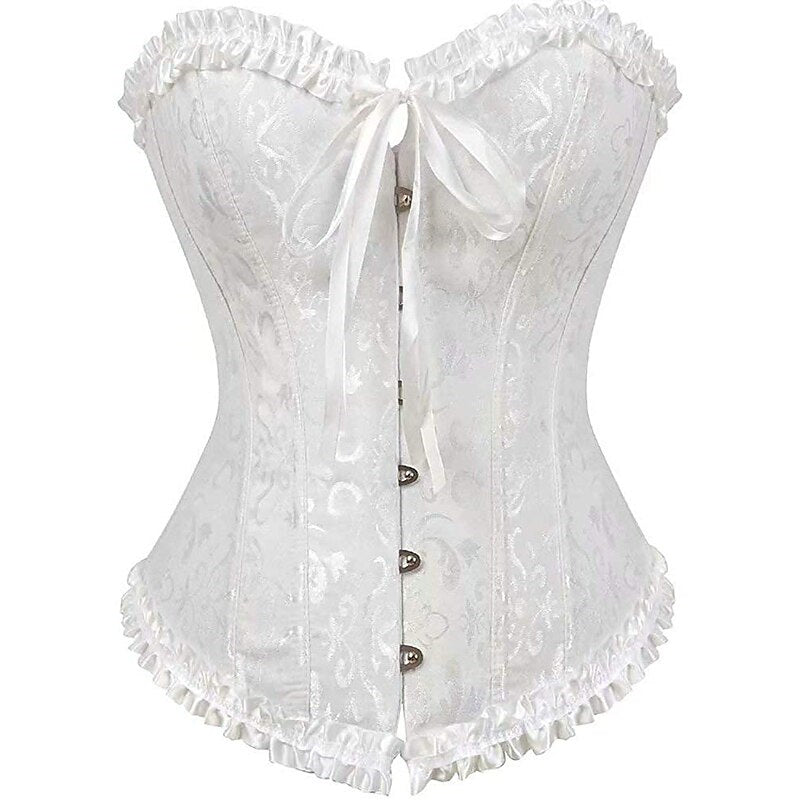 Corsets Pour Femmes Avec Contrôle De L'Abdomen, Jacquard Abstrait, Fleurs, Crochets Et Œillets Pour Mariage, Fête Et Anniversaire