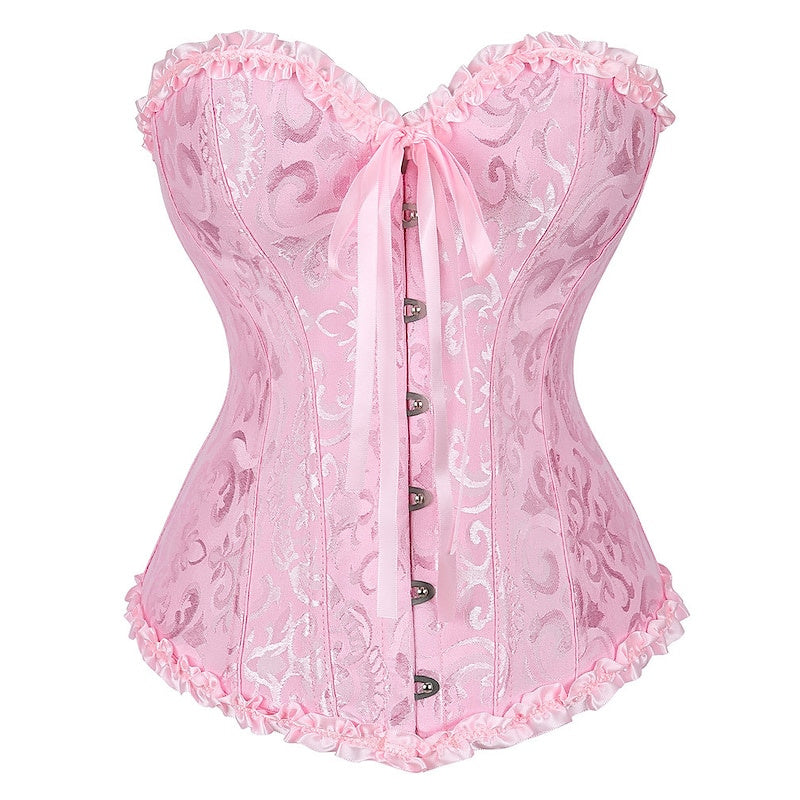 Corsets Pour Femmes Avec Contrôle De L'Abdomen, Jacquard Abstrait, Fleurs, Crochets Et Œillets Pour Mariage, Fête Et Anniversaire