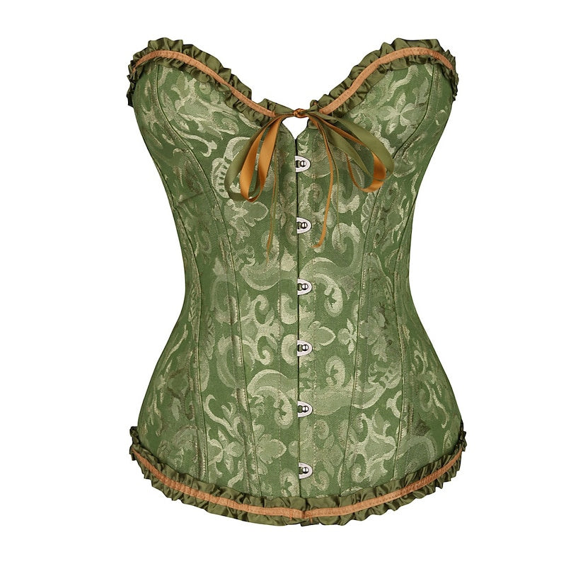 Corsets Pour Femmes Avec Contrôle De L'Abdomen, Jacquard Abstrait, Fleurs, Crochets Et Œillets Pour Mariage, Fête Et Anniversaire