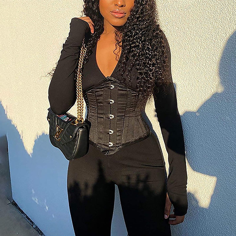 Corsets en Satin Sous la Poitrine pour Femmes pour Fête de Mariage Anniversaire