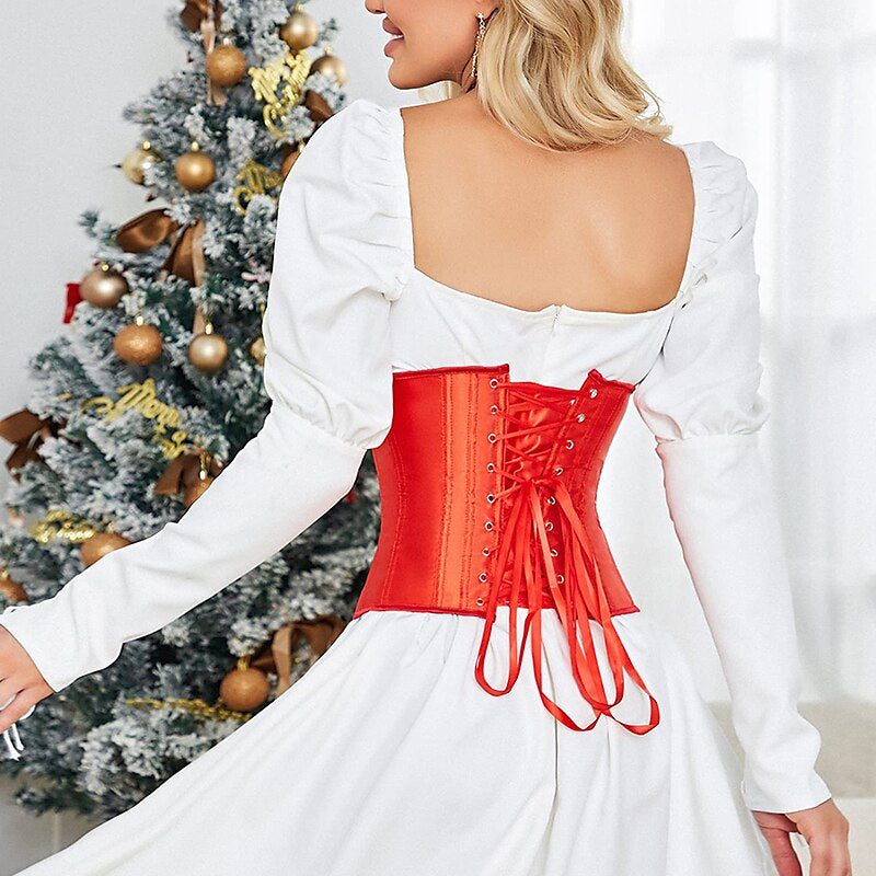 Corsets en Satin Sous la Poitrine pour Femmes pour Fête de Mariage Anniversaire