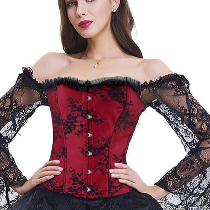 Corsets Bavarois à Crochets et Œillets pour Femmes pour Fête de Mariage Anniversaire