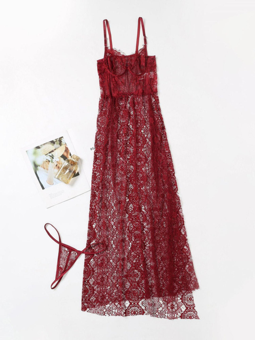 Pyjama Long en Dentelle Confortable et Sexy pour Femme