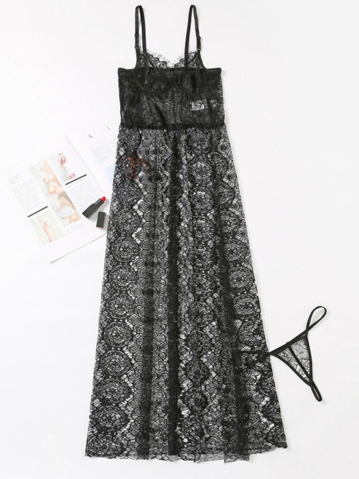 Pyjama Long en Dentelle Confortable et Sexy pour Femme