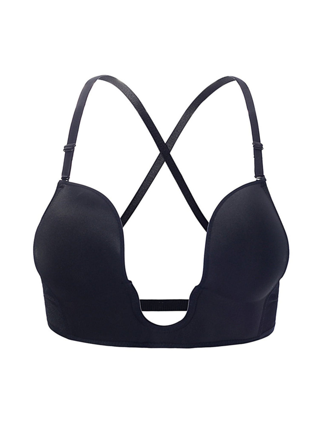 Soutien-Gorge Push-Up Sexy/Simple en Chinlon avec Bretelles Croisées Dans le Dos pour Femme