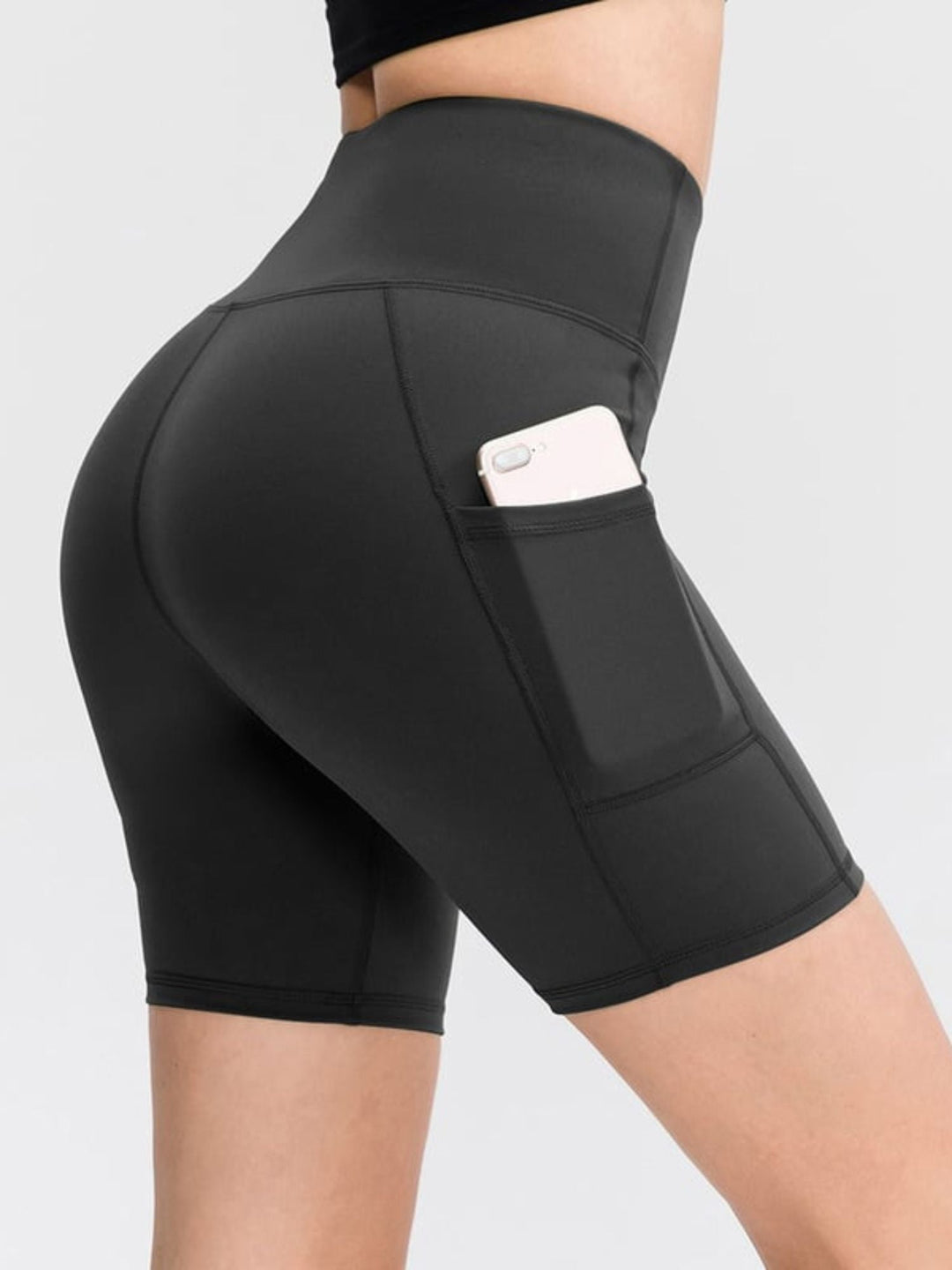 Pantalon de Sport Simple et Gainant de Couleur Unie pour Femme avec Poches