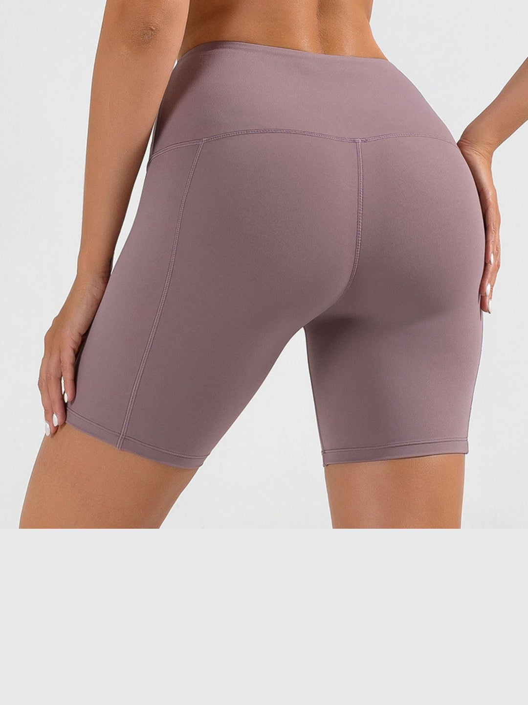 Pantalon de Sport Simple et Gainant de Couleur Unie pour Femme avec Poches