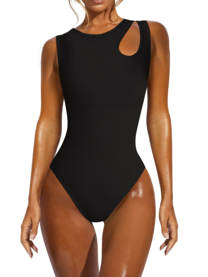 Shapewear Sexy Asymétrique à Larges Bretelles en Élasthanne