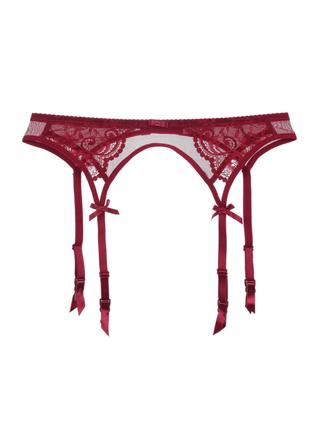 Bas Porte-Jarretelles Sexy en Dentelle et Maille Respirante en Polyester