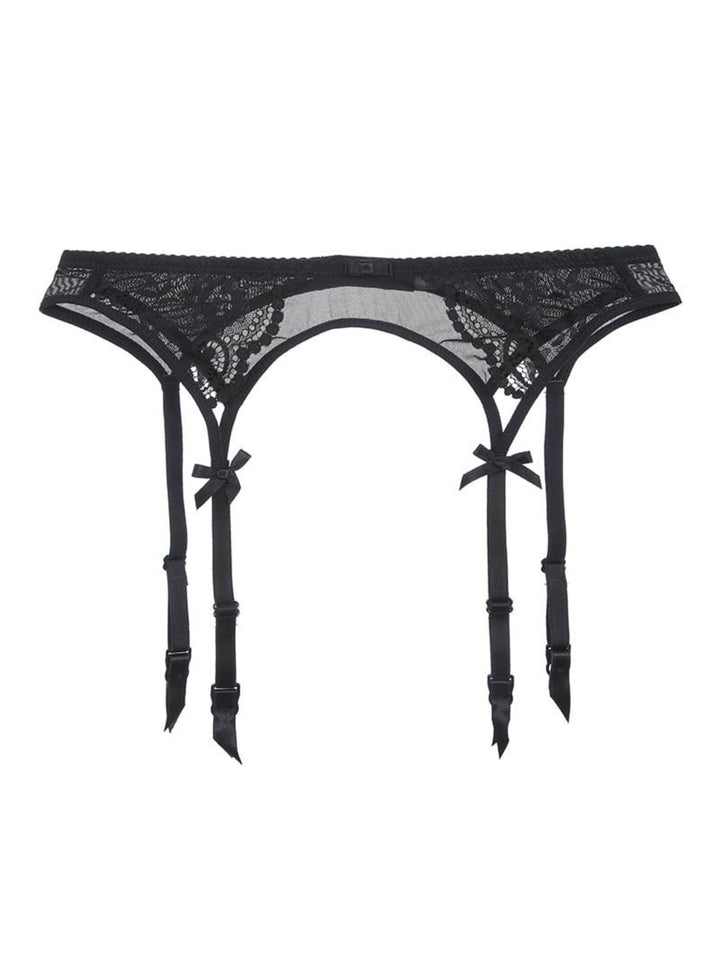 Bas Porte-Jarretelles Sexy en Dentelle et Maille Respirante en Polyester