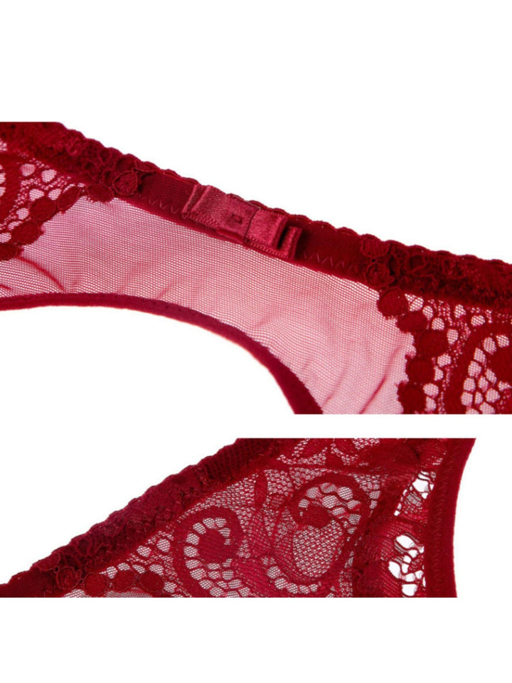 Bas Porte-Jarretelles Sexy en Dentelle et Maille Respirante en Polyester