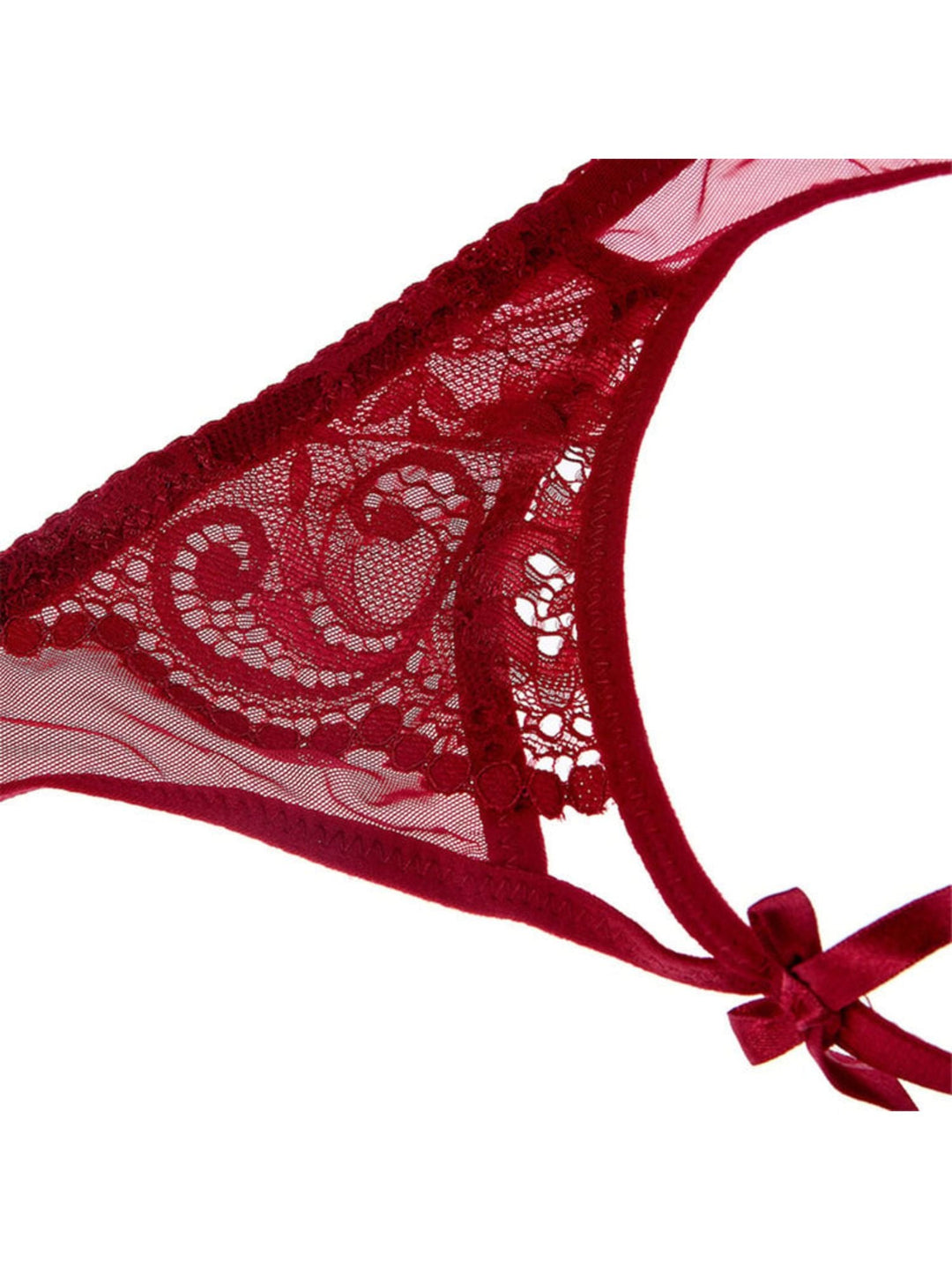 Bas Porte-Jarretelles Sexy en Dentelle et Maille Respirante en Polyester