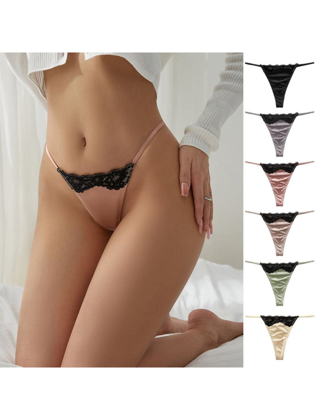 Culotte Sexy Charmante en Dentelle de Rêve en Polyester Respirant