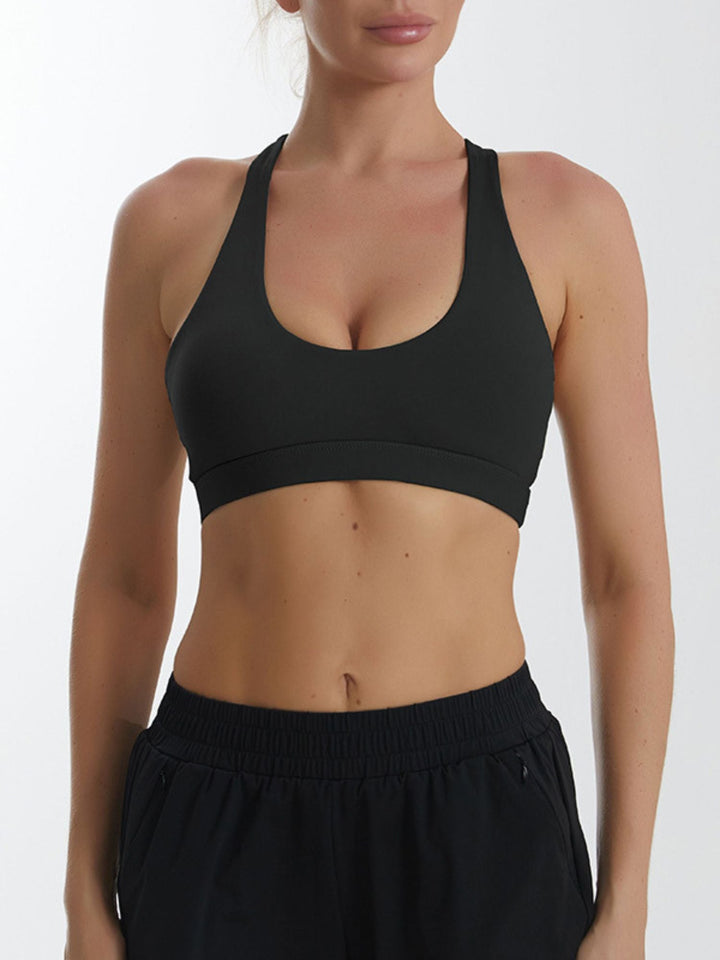 Soutien-Gorge de Sport Minimaliste Classique et Solide en Polyester pour Entraînement