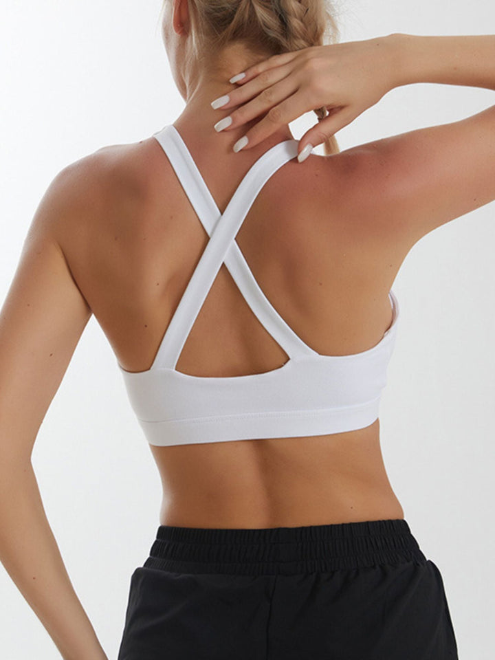 Soutien-Gorge de Sport Minimaliste Classique et Solide en Polyester pour Entraînement