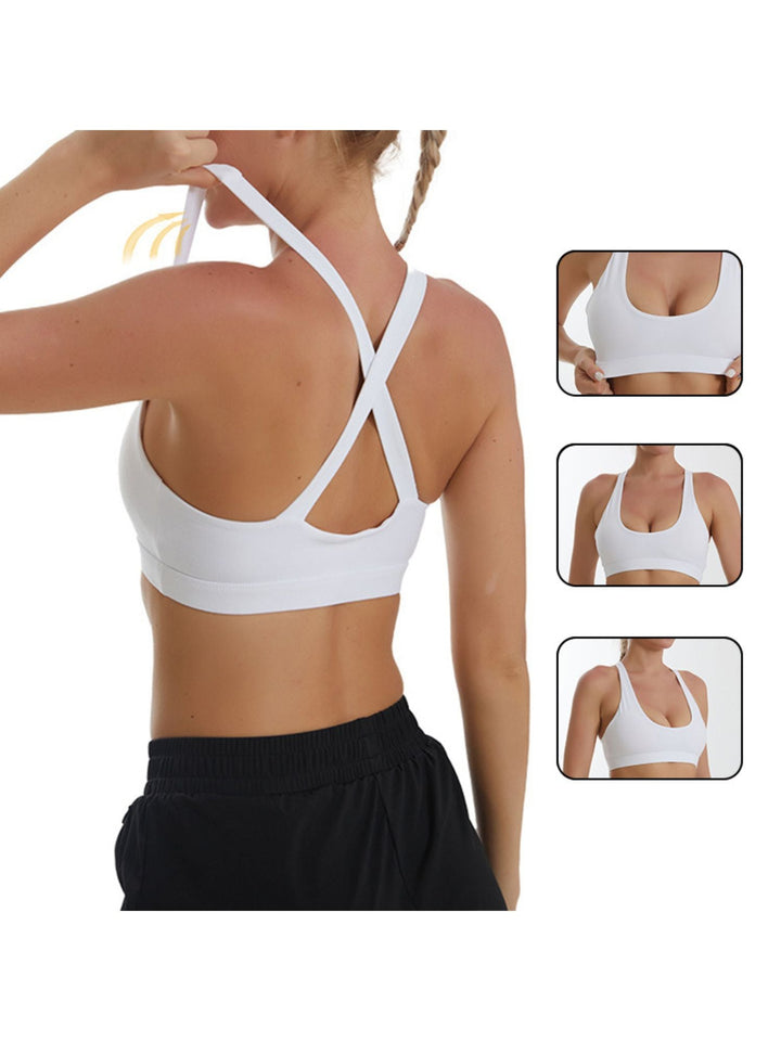 Soutien-Gorge de Sport Minimaliste Classique et Solide en Polyester pour Entraînement