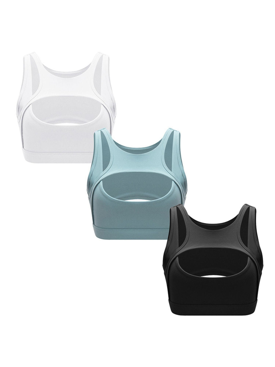 Soutien-Gorge Sexy à la Mode Simple et de Couleur Unie pour Entraînement Sportif Noir