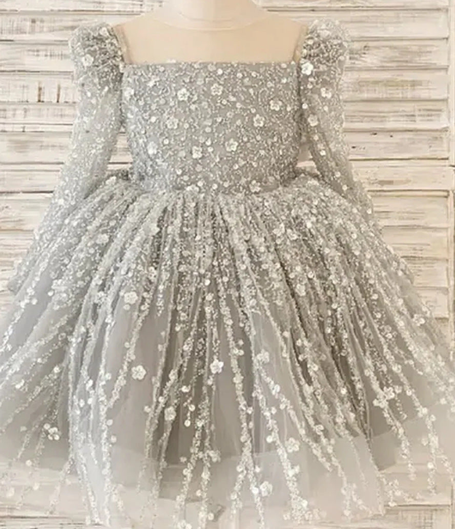 Robe de Bal/Princesse en Tulle Longueur Genou pour Fille
