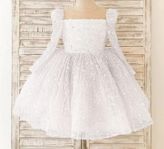 Robe de Bal/Princesse en Tulle Longueur Genou pour Fille