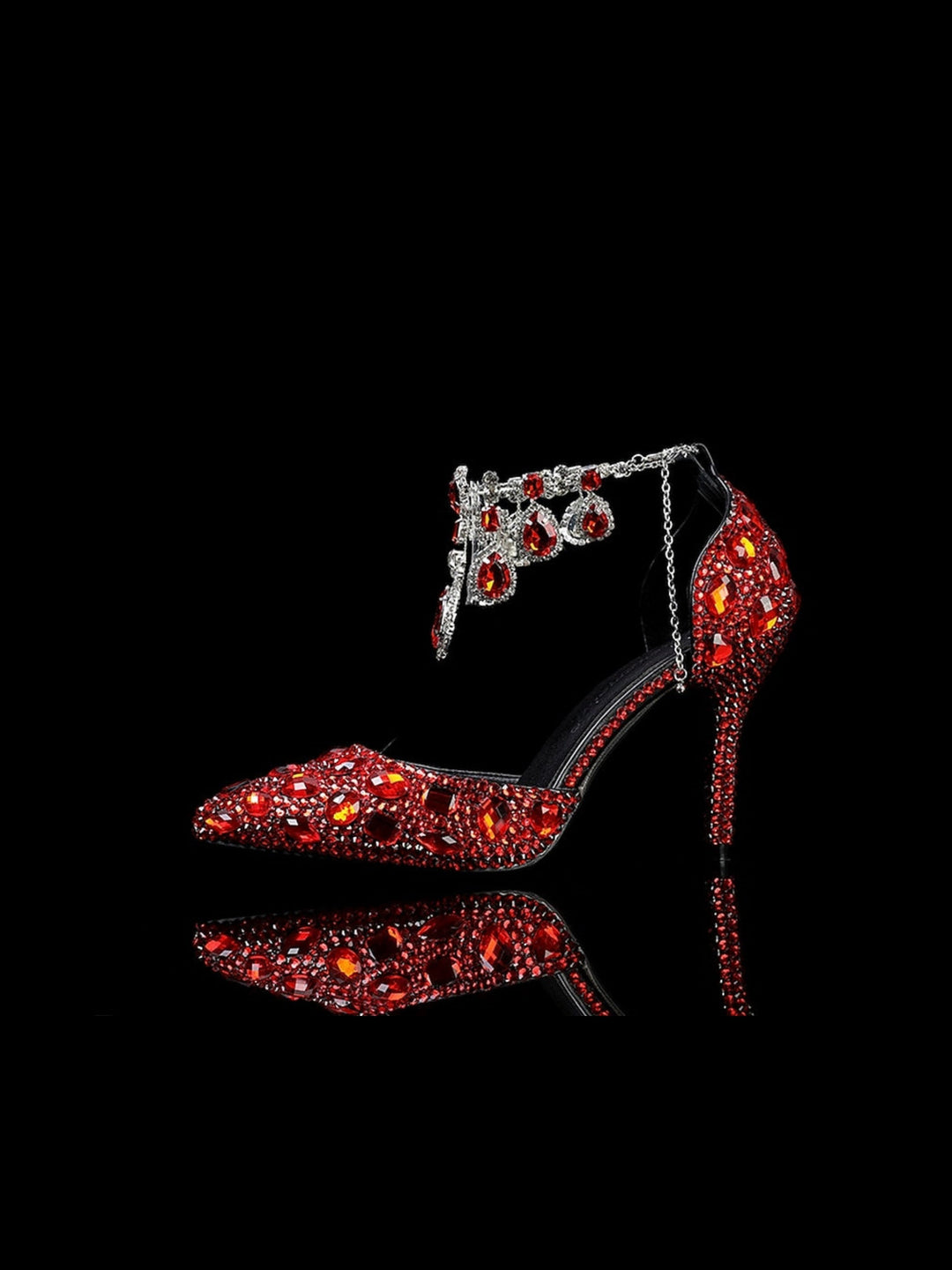 Escarpins de Mariage pour Femmes Chaussures de Mariée à Paillettes et Cristaux