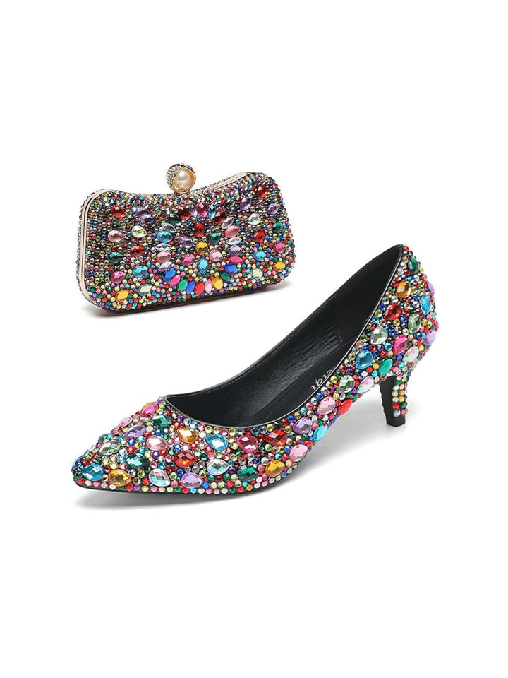 Chaussures de Mariage pour Femmes Escarpins Bling Bling Chaussures Chaussures Habillées Chaussures de Mariée à Paillettes et Cristaux