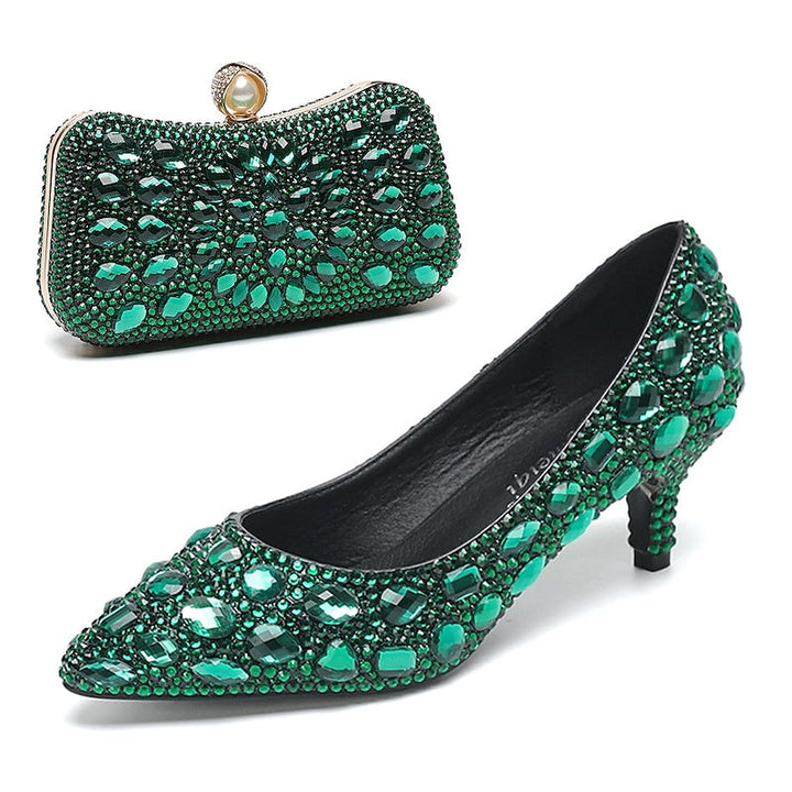 Chaussures de Mariage pour Femmes Escarpins Bling Bling Chaussures Chaussures Habillées Chaussures de Mariée à Paillettes et Cristaux