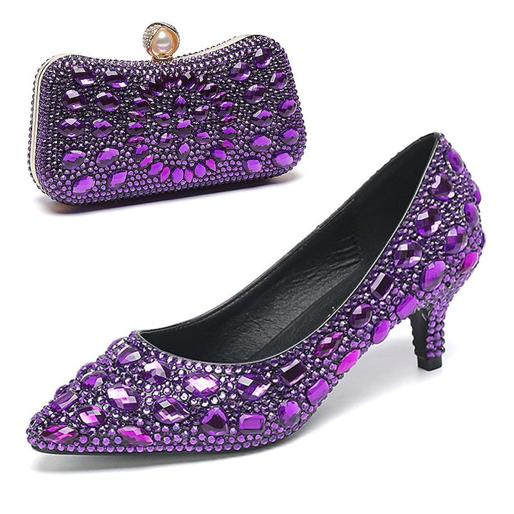 Chaussures de Mariage pour Femmes Escarpins Bling Bling Chaussures Chaussures Habillées Chaussures de Mariée à Paillettes et Cristaux