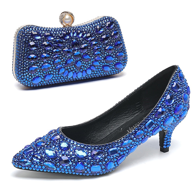 Chaussures de Mariage pour Femmes Escarpins Bling Bling Chaussures Chaussures Habillées Chaussures de Mariée à Paillettes et Cristaux