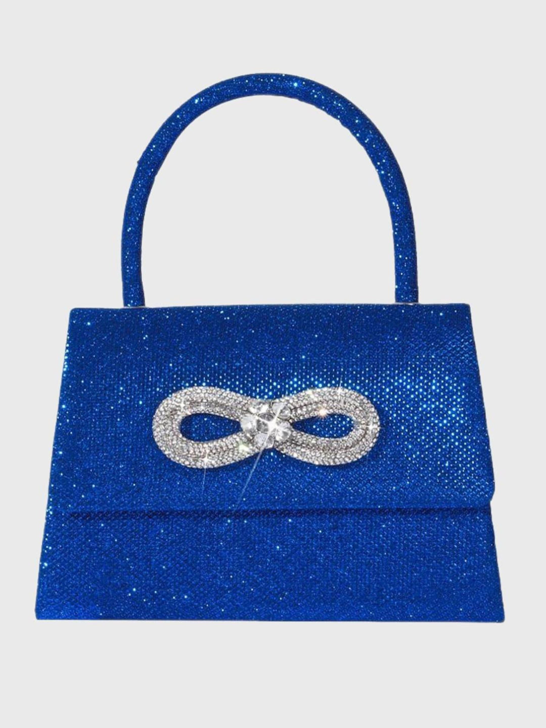 Sac à Main Rose Pailleté avec Nœud en Strass