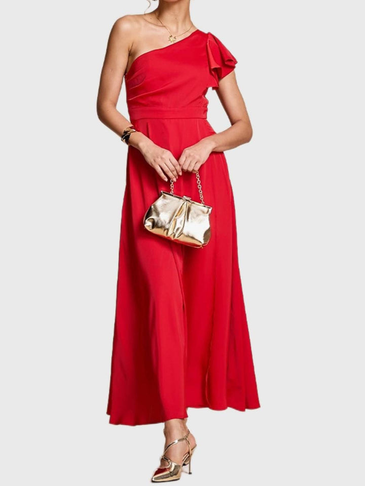 Pochette Élégante en Chaîne Métallique Dorée avec Volants