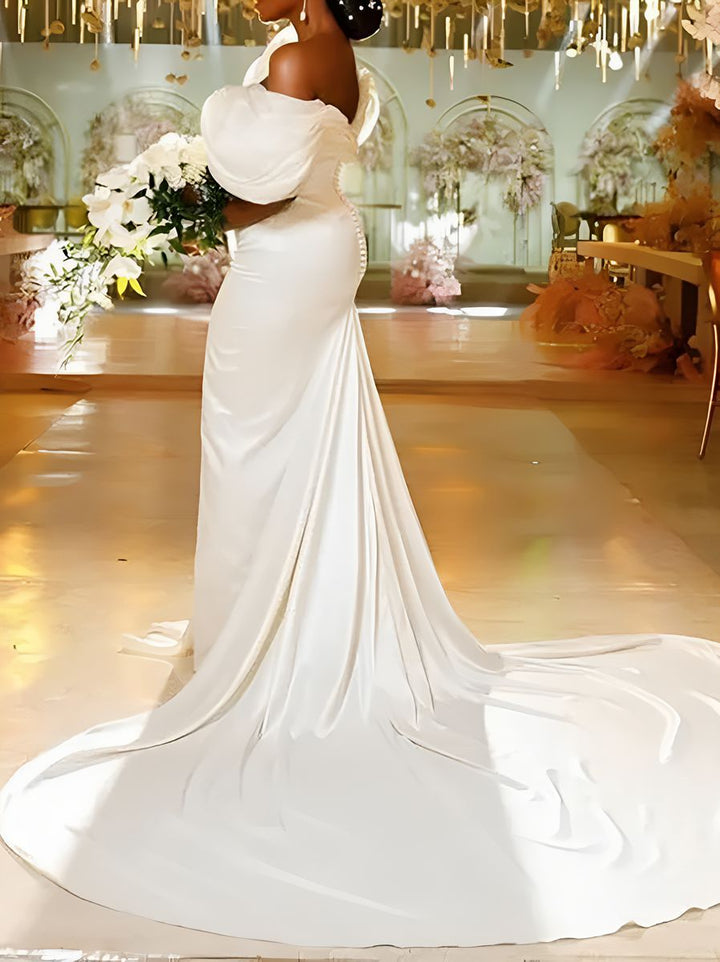 Robe de Mariée Trompette/Sirène à Épaules Dénudées