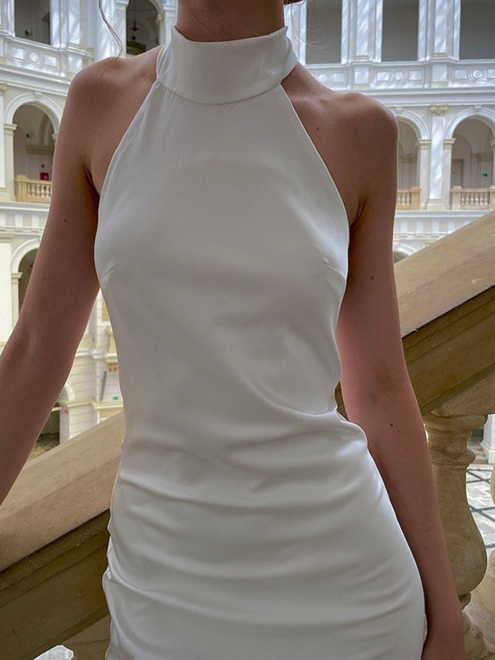 Robe de Mariée Sirène/Trompette à Licou et Longueur Au Sol